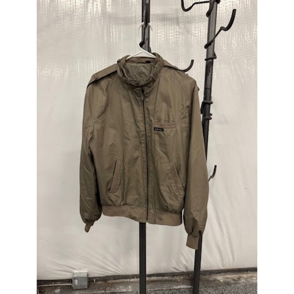 Vintage 80s Members Only Racer Jacket - Khaki Taupe - Size 40 Iconic Cafe Style